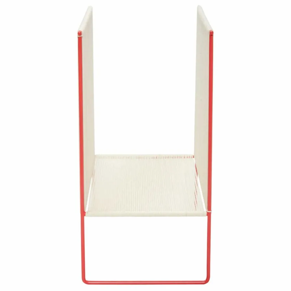 Porte-revues en corde et métal | Rouge