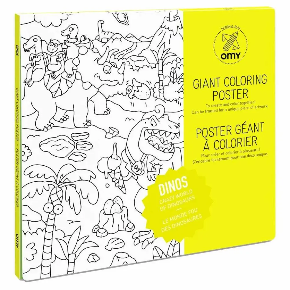Poster géant à colorier Dinos