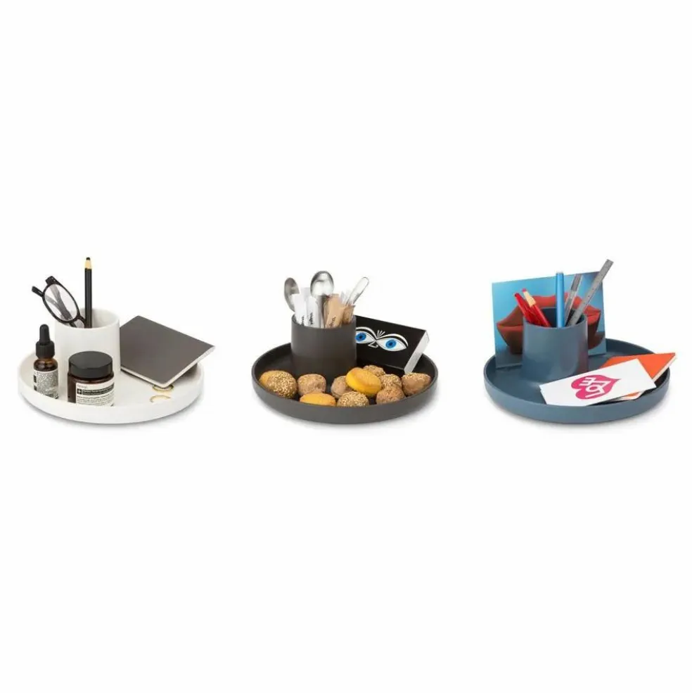 Pot à crayon et vide poche en plastique ABS O-Tidy - Michel Charlot | Gris ciel