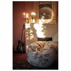 Pouf bulle en lin Wabi Sabi | Blanc