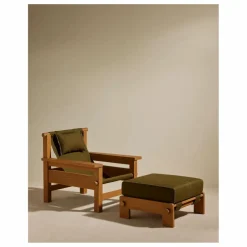 Pouf d'extérieur Graney | Vert kaki