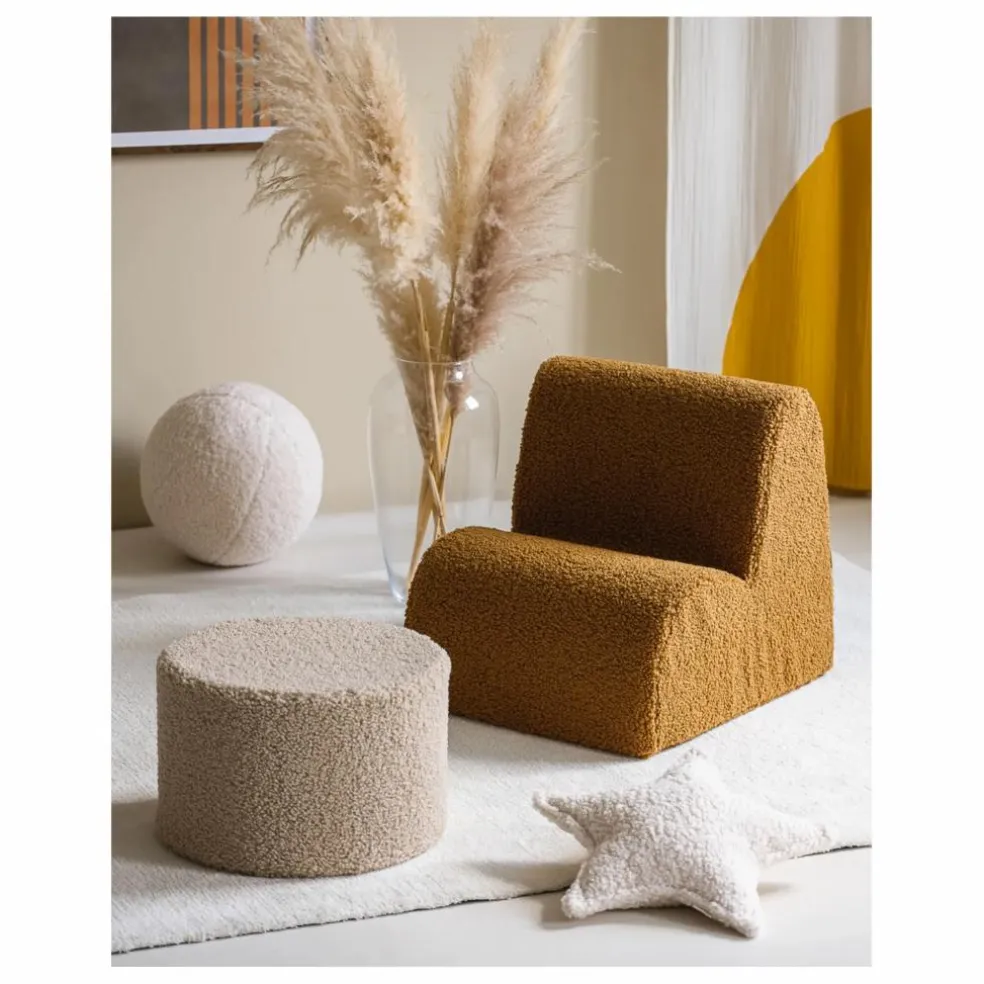Pouf en teddy | Beige