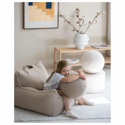 Pouf en teddy | Ecru