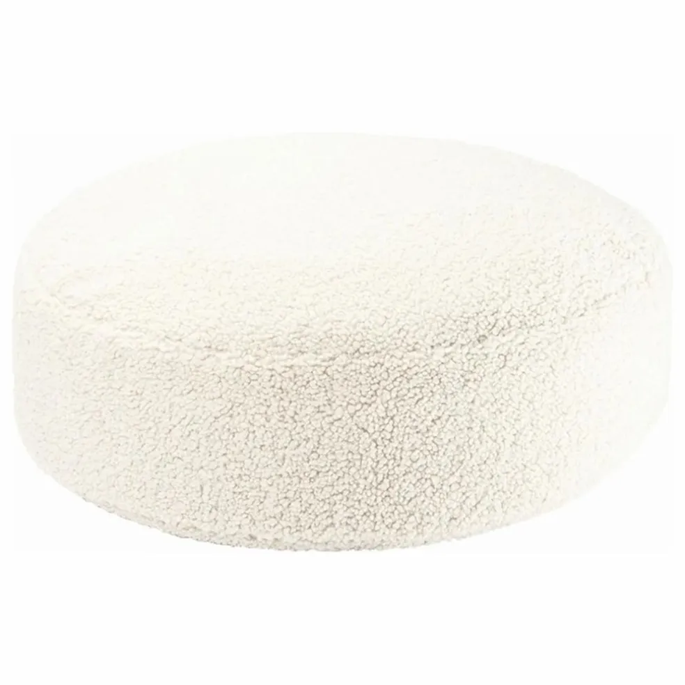 Pouf en teddy | Ecru