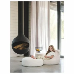 Pouf en teddy | Ecru