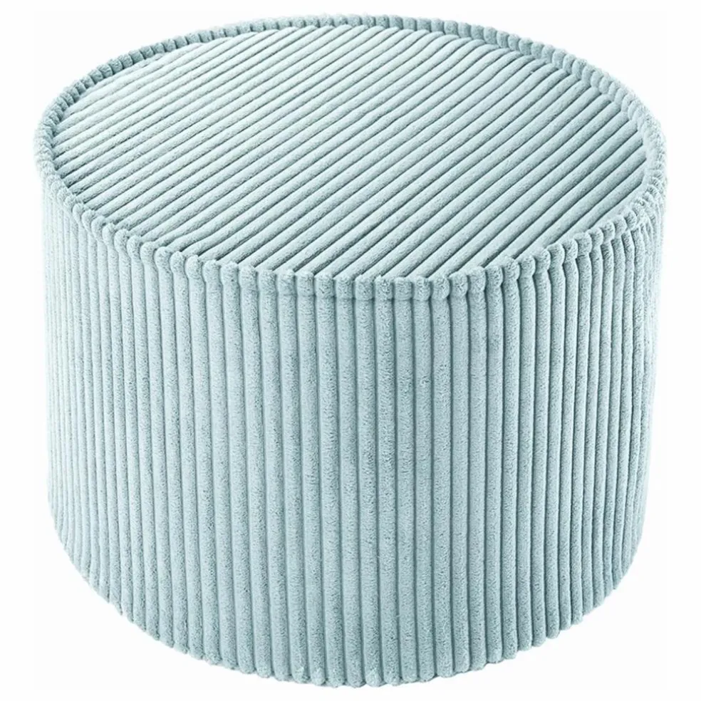 Pouf en velours côtelé | Bleu Clair