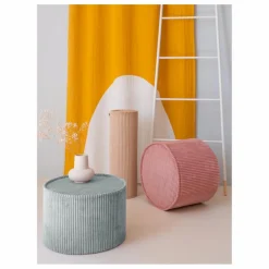 Pouf en velours côtelé | Bleu Clair