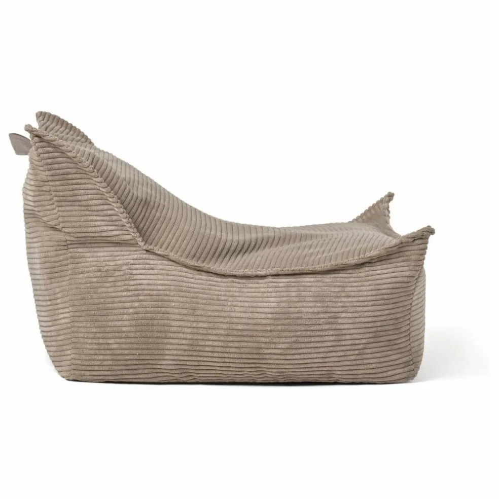 Pouf en velours côtelé | Marron