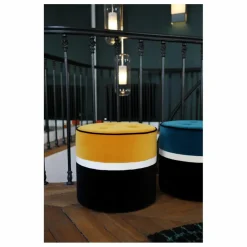 Pouf Léo en velours | Ocre