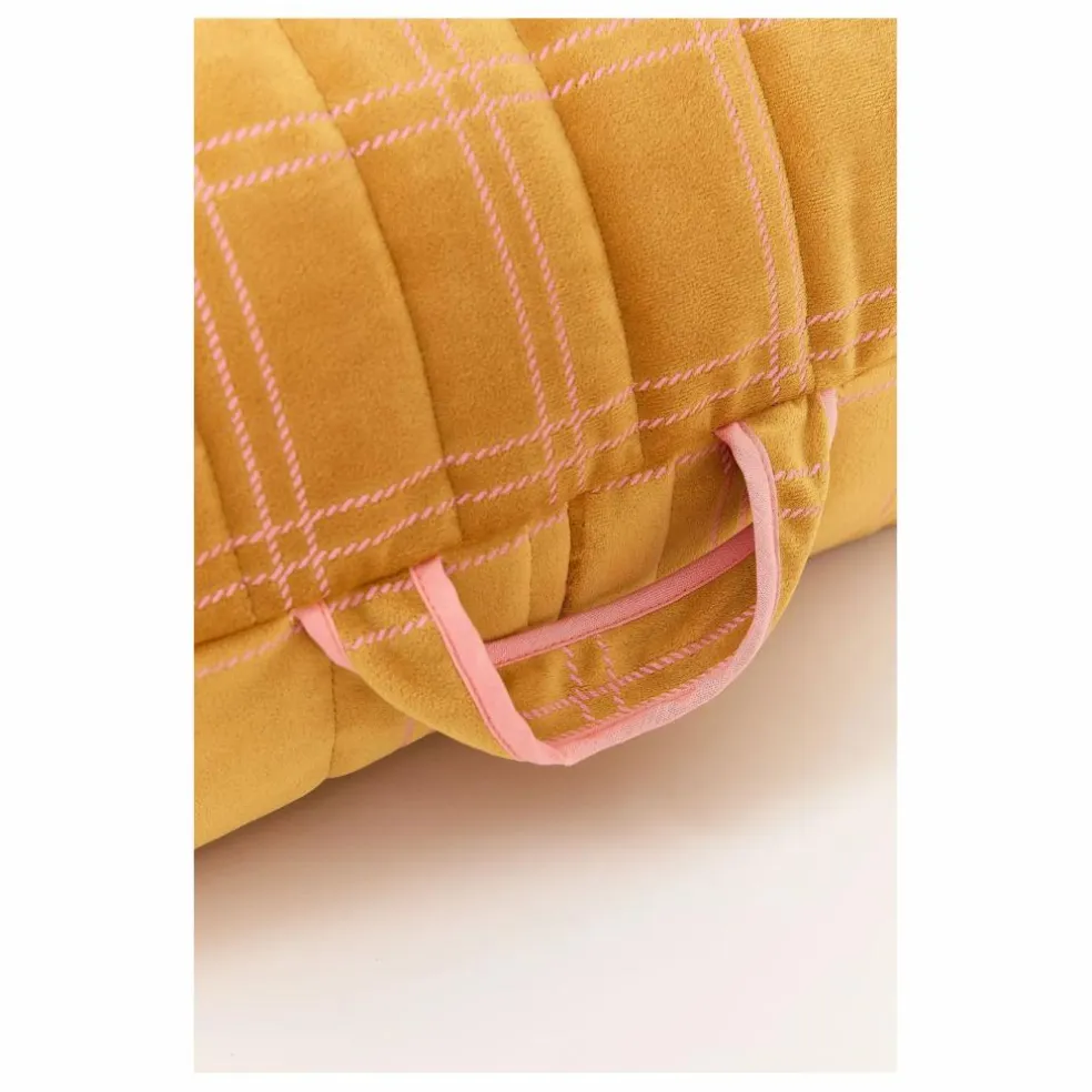 Pouf long Oasis en eco-velours | Rose