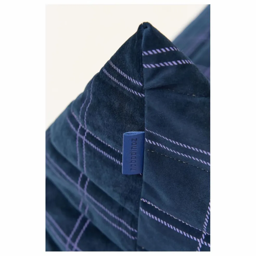 Pouf long Oasis en eco-velours | Bleu marine