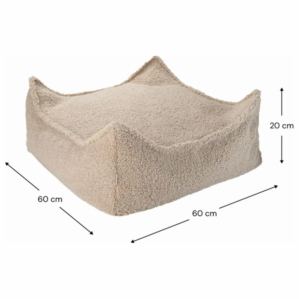 Pouf ottoman en teddy | Beige