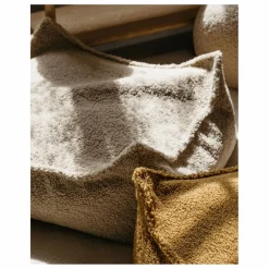 Pouf ottoman en teddy | Beige
