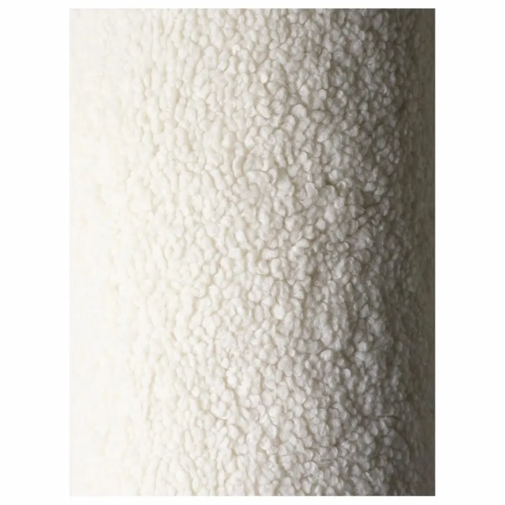 Pouf ottoman en teddy | Ecru