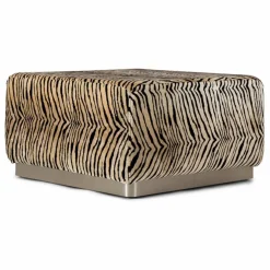 Pouf Rotondo en velours | Tigre