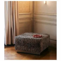 Pouf Rotondo en velours | Tigre