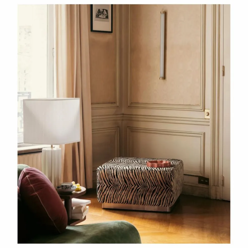 Pouf Rotondo en velours | Tigre