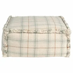 Pouf Tartan | Bleu Glacier