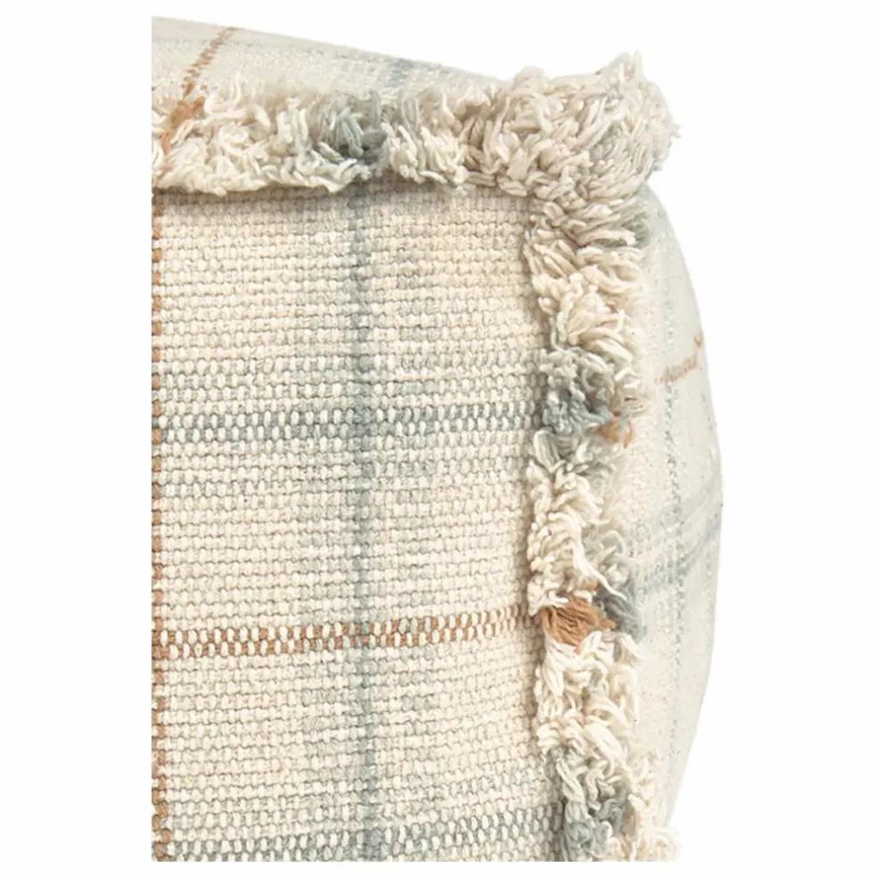 Pouf Tartan | Bleu Glacier