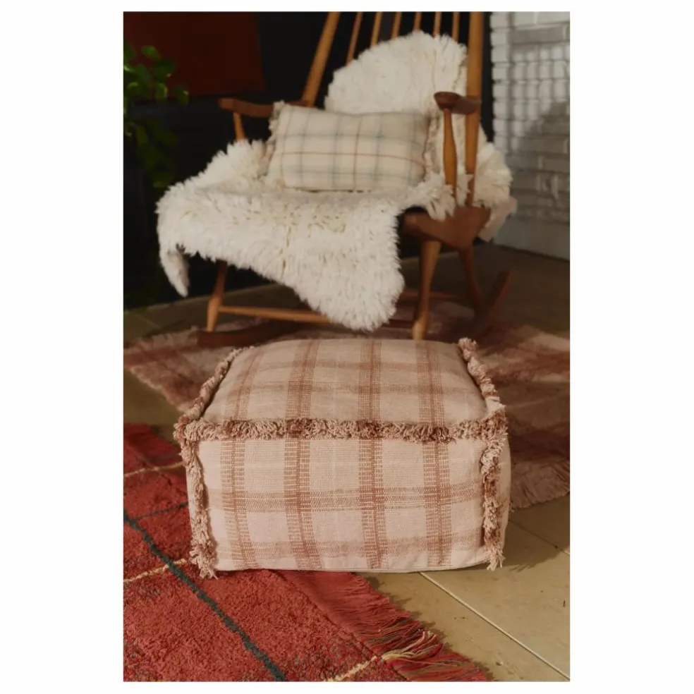 Pouf Tartan | Vieux Rose