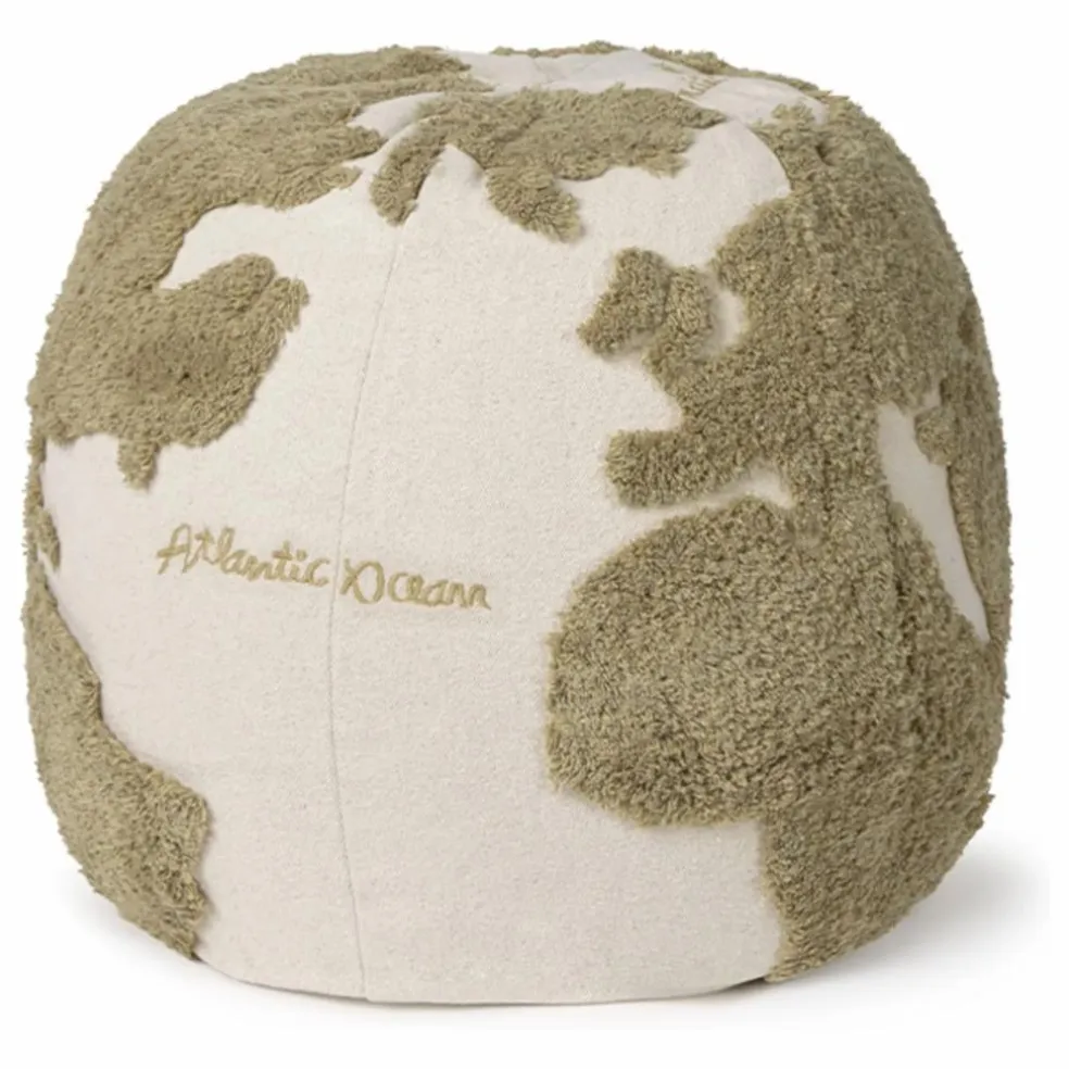 Pouf World map | Vert kaki