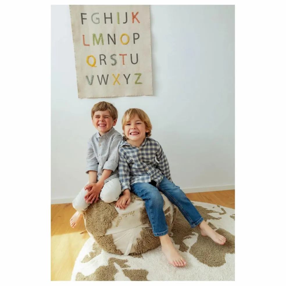 Pouf World map | Vert kaki
