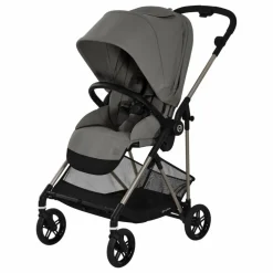 Poussette complète évolutive compacte Melio | Gris clair