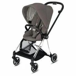 Poussette 2eme âge Mios 2022 châssis chrome | Gris clair