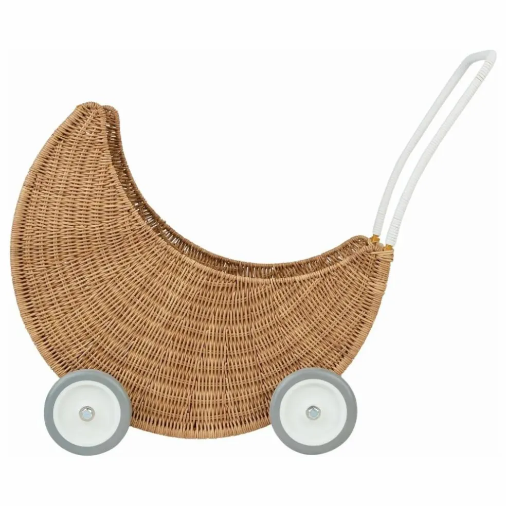 Poussette pour poupée en rotin Lune