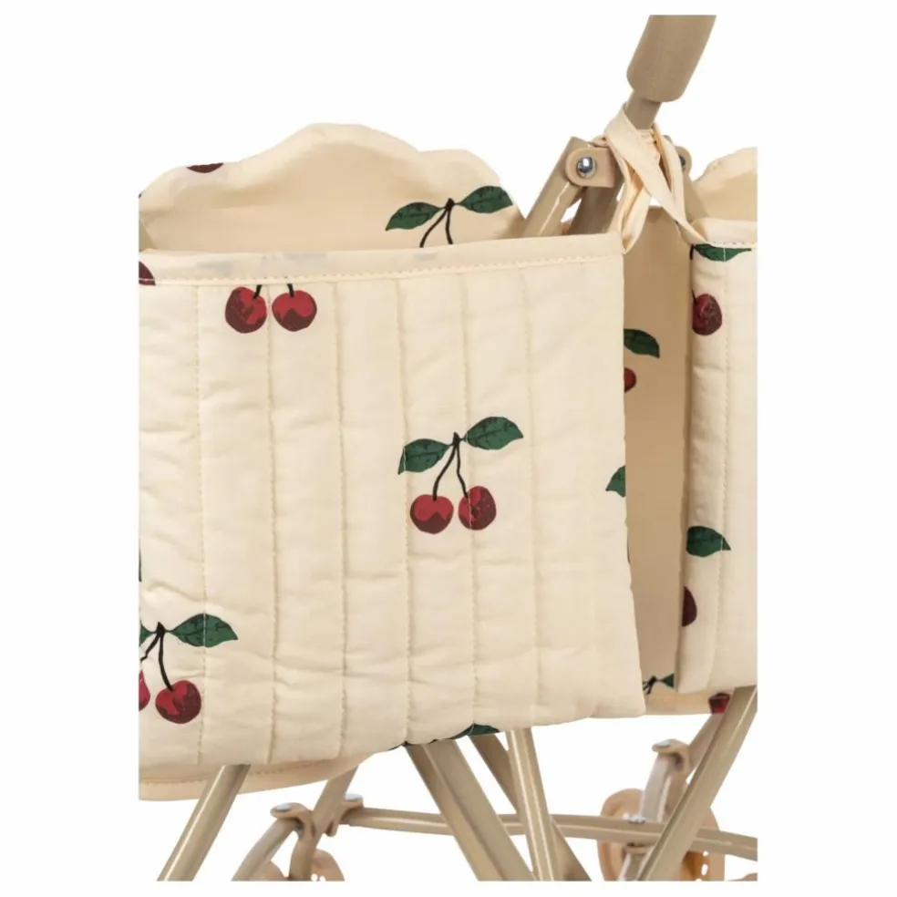 Poussette pour poupées jumelles Cerise | Ecru