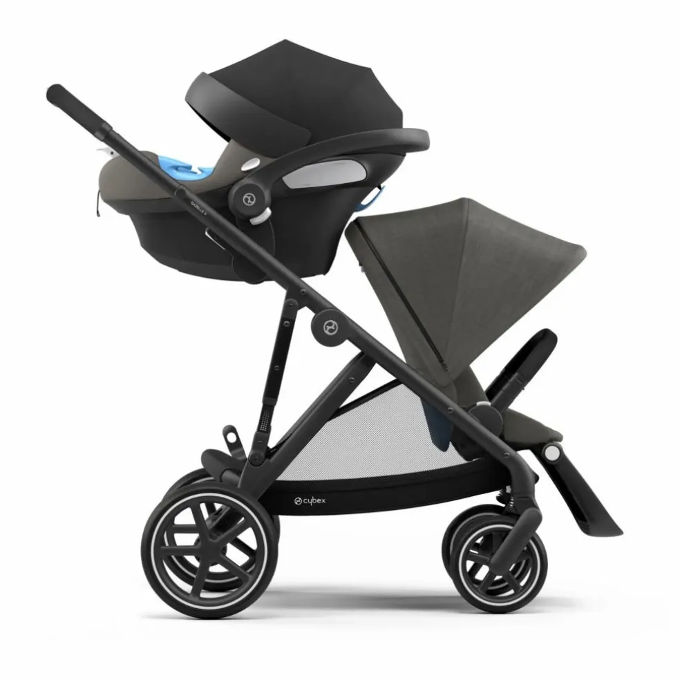 Poussette évolutive Gazelle S châssis noir | Gris clair