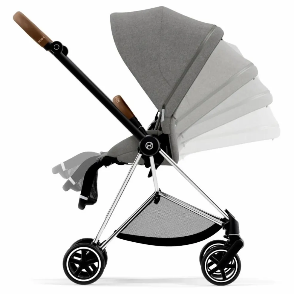 Poussette évolutive Mios châssis chrome | Gris