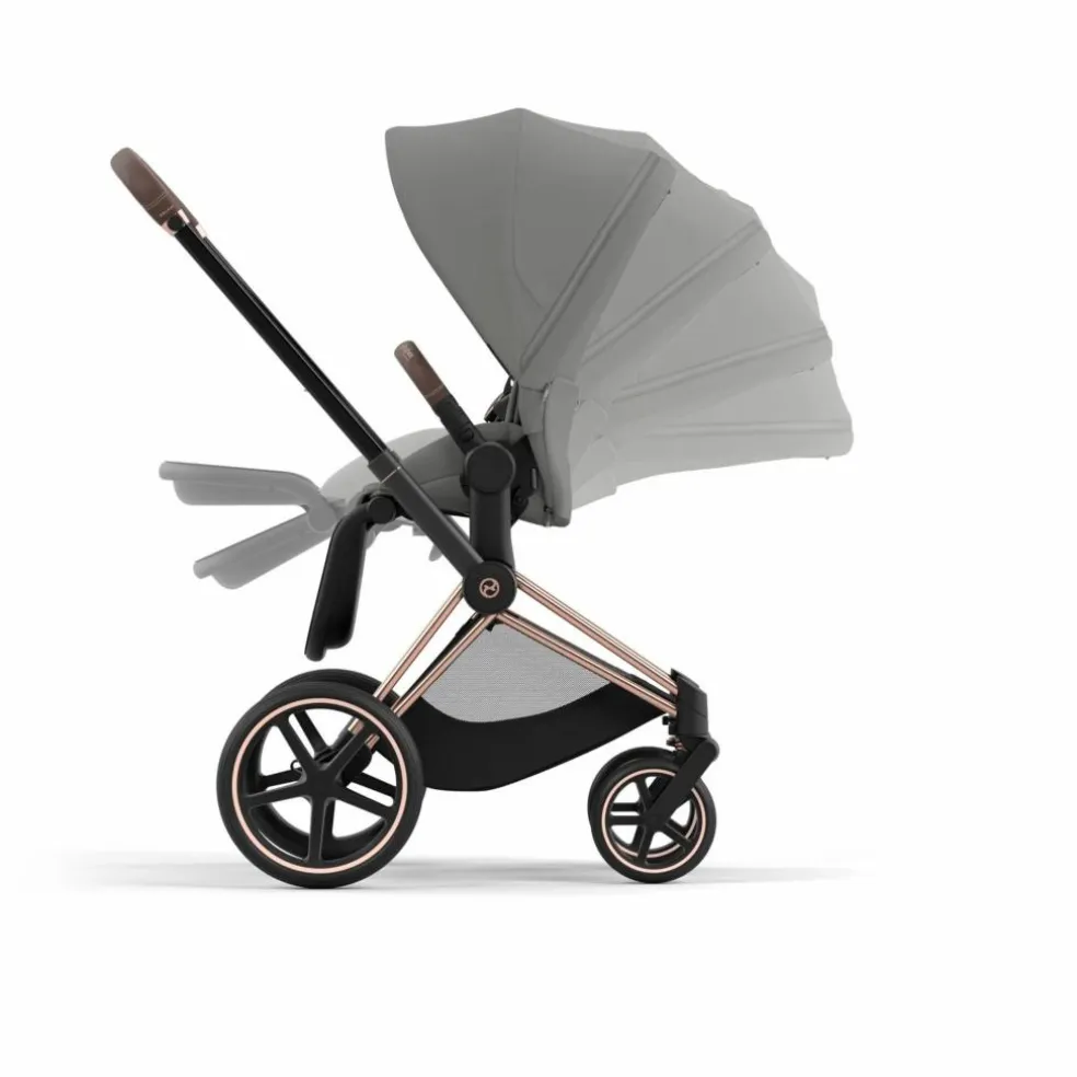 Poussette évolutive Priam châssis rose gold | Gris