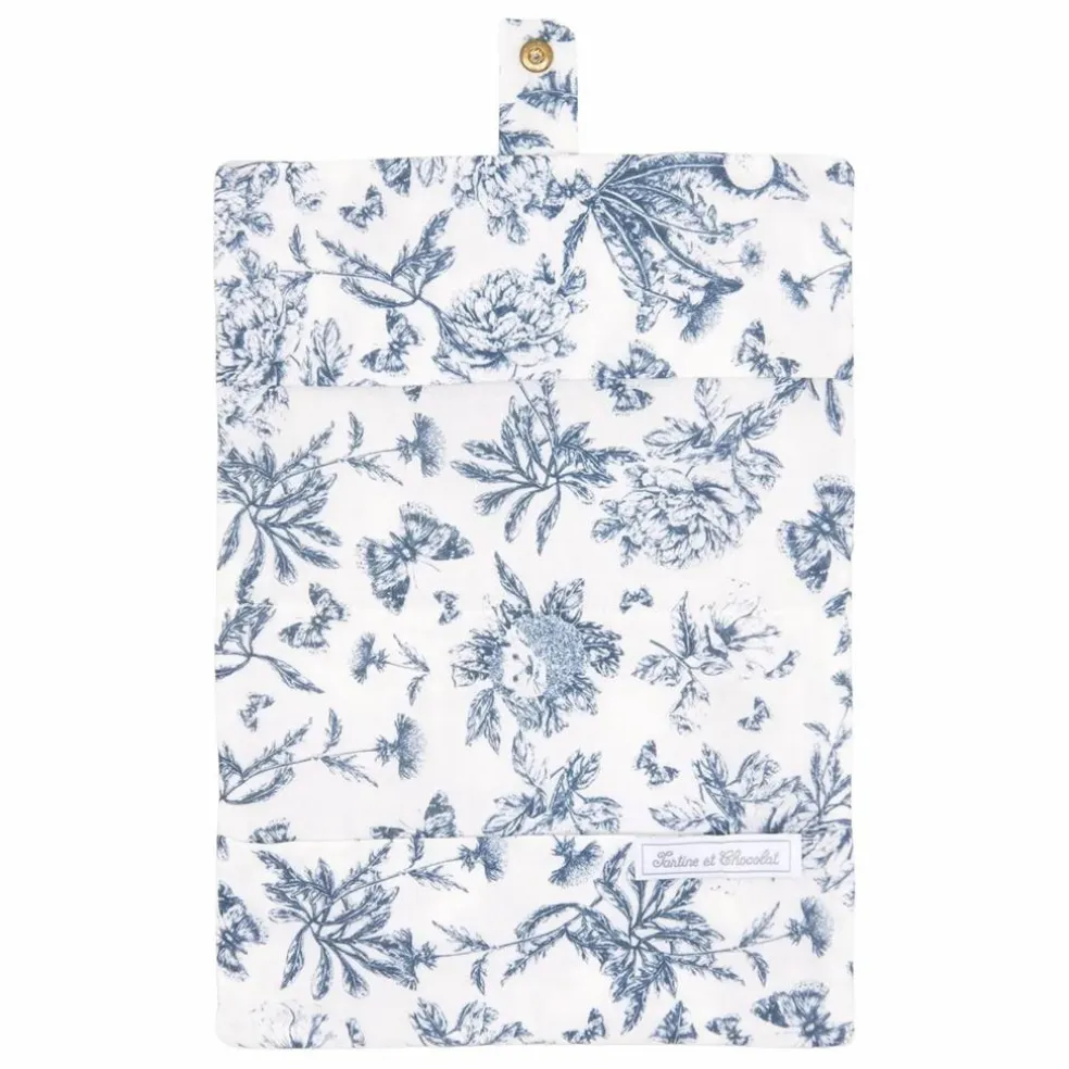 Protège carnet de santé Toile de Jouy | Bleu marine
