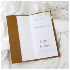 Protège livret de famille en cuir | Caramel