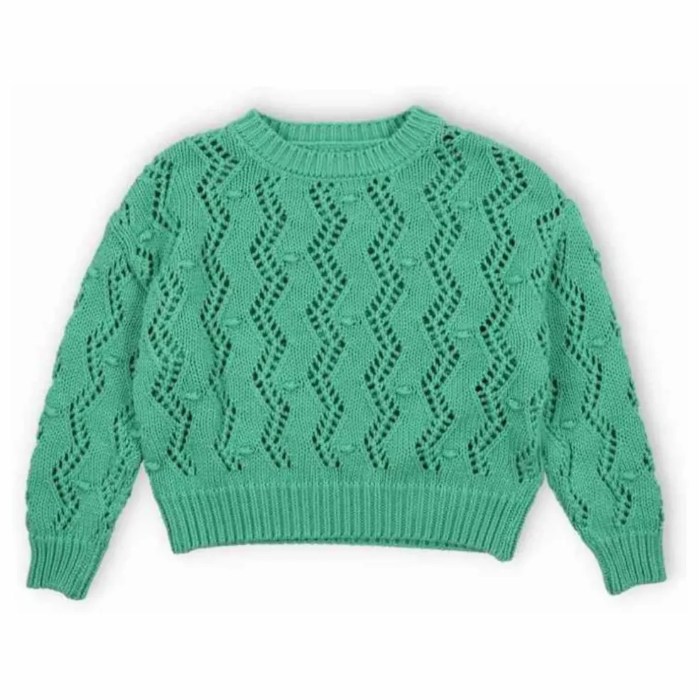 Pull Ajouré Sifnos Coton Bio | Bleu turquoise