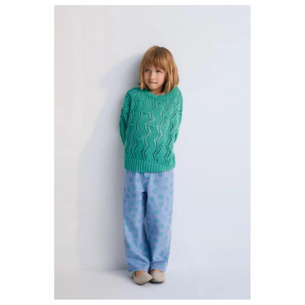 Pull Ajouré Sifnos Coton Bio | Bleu turquoise