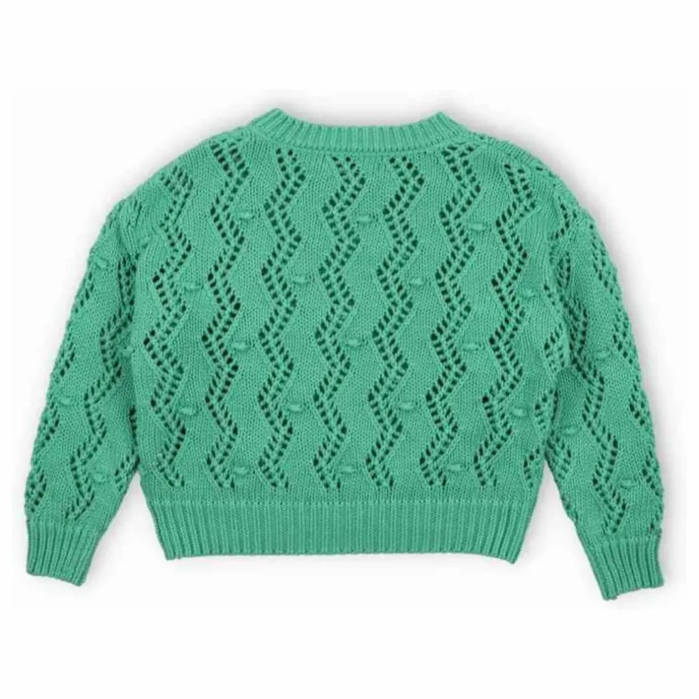 Pull Ajouré Sifnos Coton Bio | Bleu turquoise