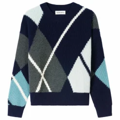 Pull Argyle Cachemire | Bleu marine