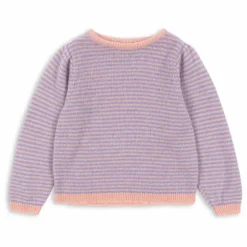 Pull Berle Puff Rayé Laine | Violet