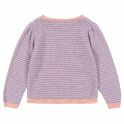 Pull Berle Puff Rayé Laine | Violet