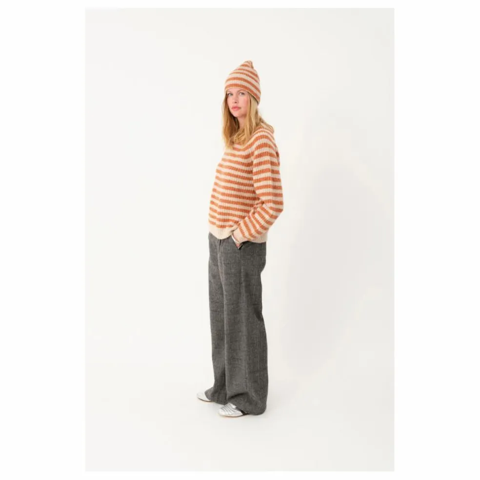 Pull Bina Rayé | Orange Rouille