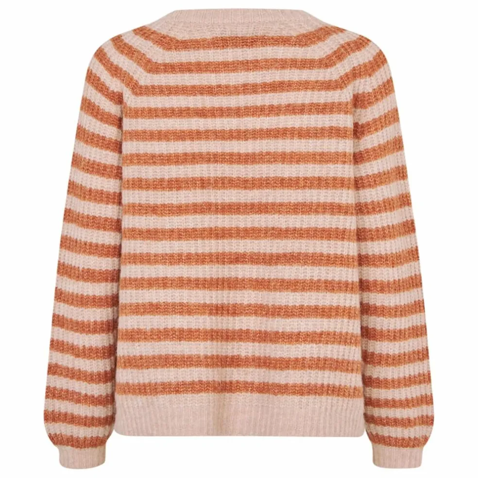 Pull Bina Rayé | Orange Rouille