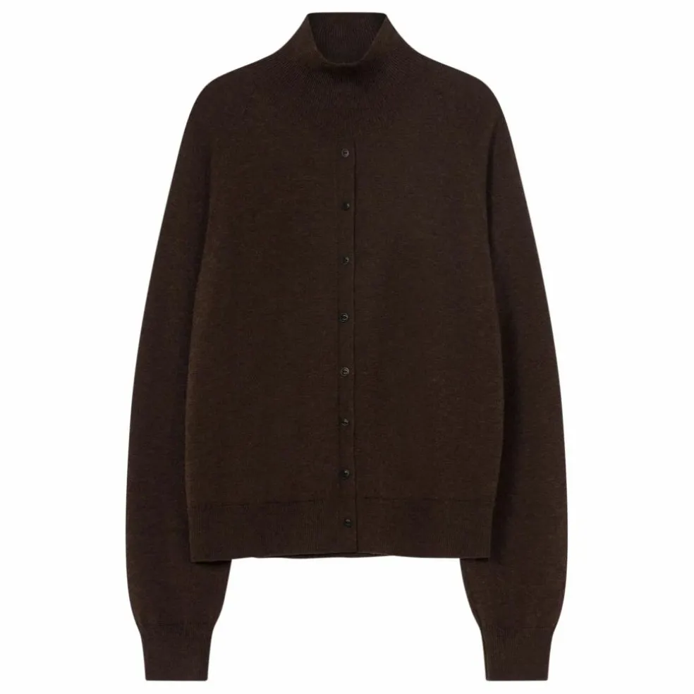 Pull Boutonné Laine Mérinos Extra Fine | Marron