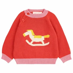 Pull Cheval à Bascule Coton Bio | Rouge
