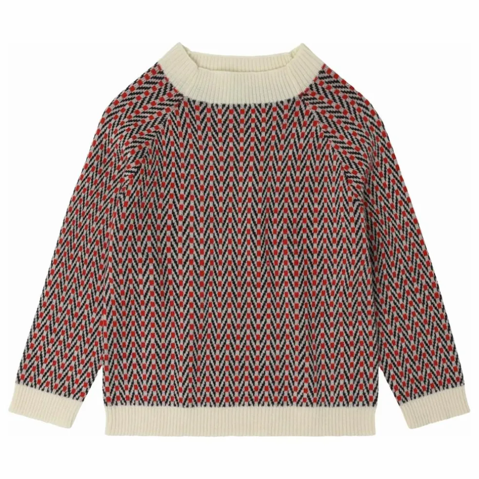 Pull Chevrons Laine de Mérinos | Ecru
