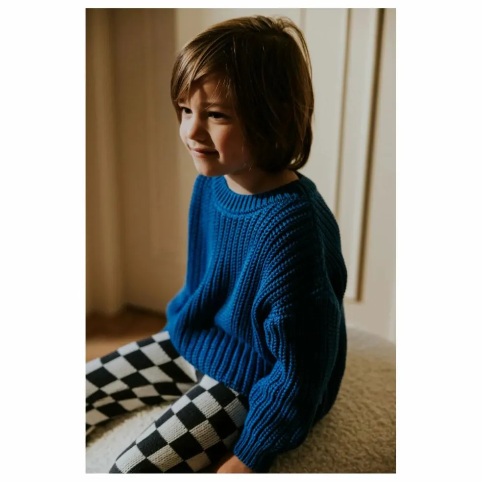 Pull Chunky Coton Bio | Bleu roi