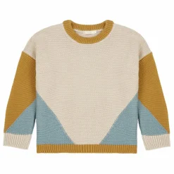 Pull Chunky Coton Bio Color Block | Beige