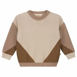 Pull Chunky Coton Bio Color Block | Marron