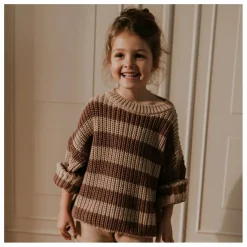 Pull Chunky Coton Bio Rayé | Marron